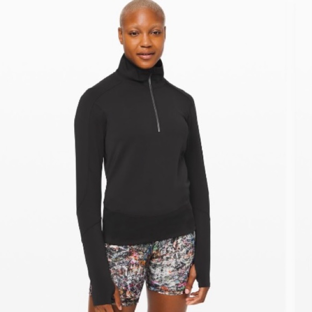 Lululemon Run Reset 1/2 Zip Black (Size Small)